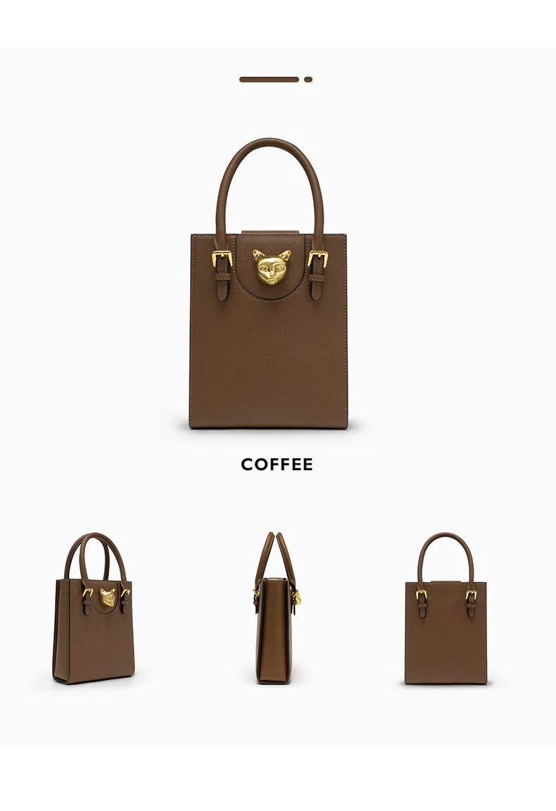 Elegant Genuine Leather Mini Crossbody and Tote Bag