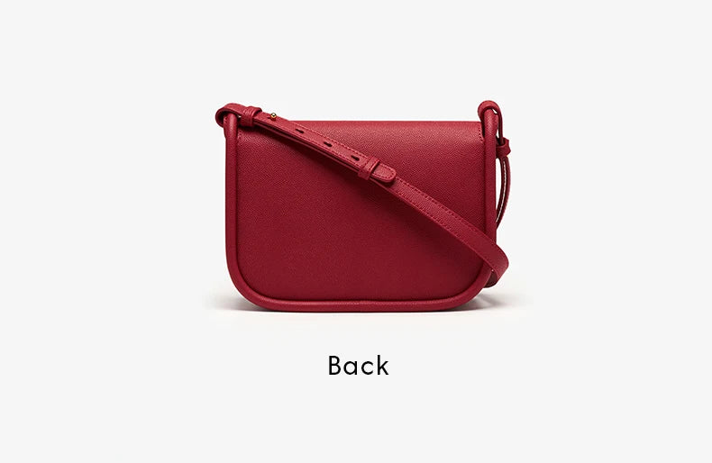 Elegant Split Leather Saddle Crossbody Bag