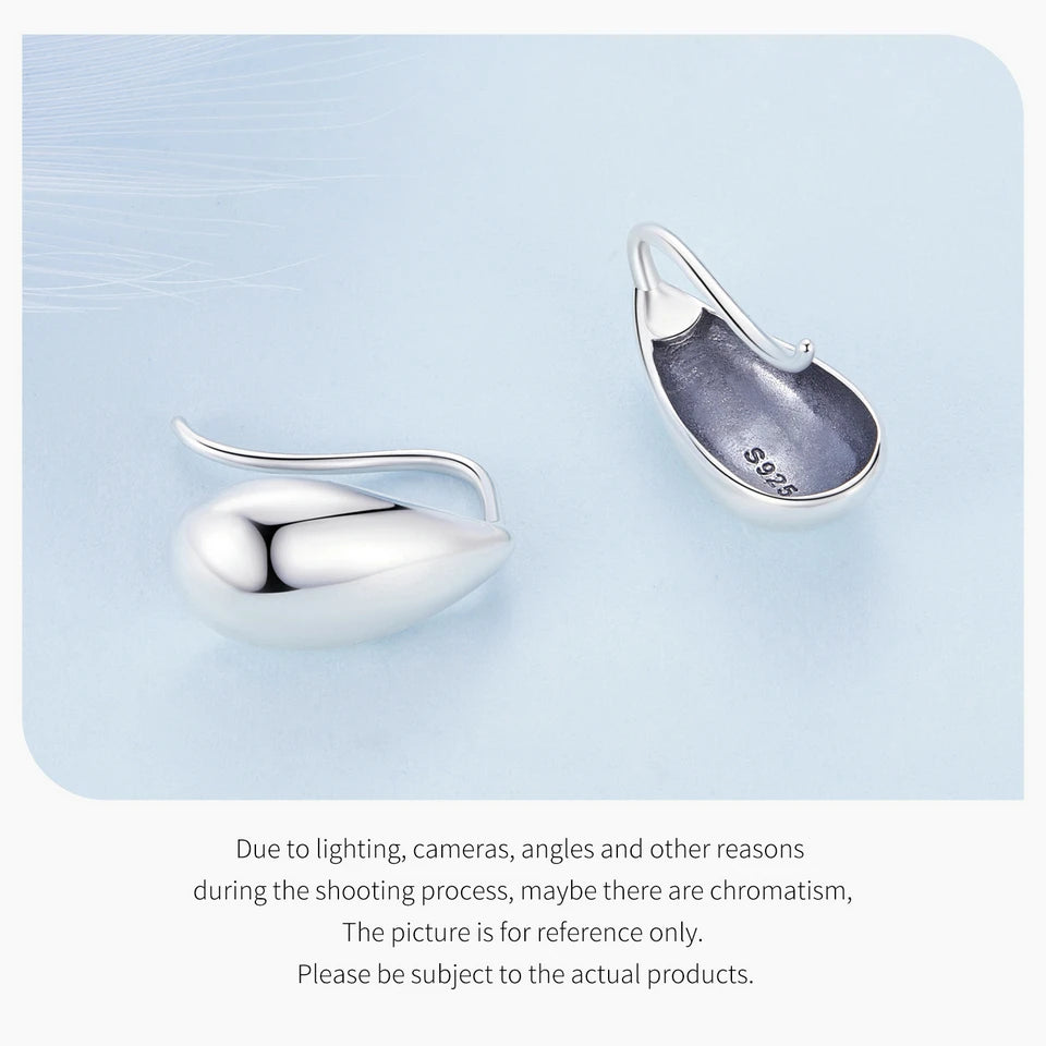 Glossy Waterdrop Stud Earrings – 925 Sterling Silver