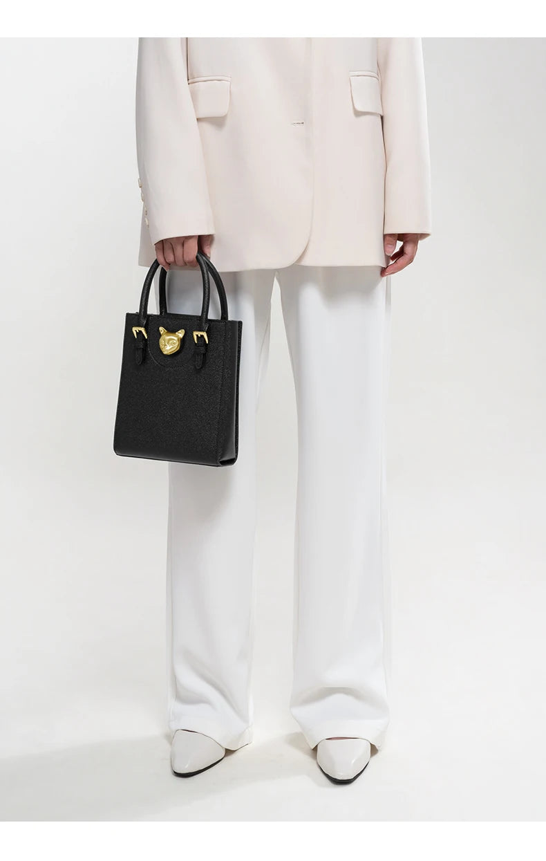 Elegant Genuine Leather Mini Crossbody and Tote Bag