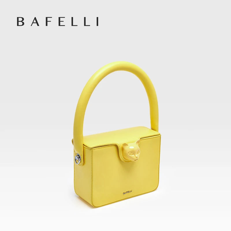 Boxy Genuine Leather Flap Bag – Cartoon Lock Design