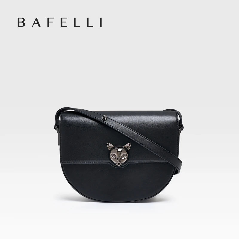 Genuine Cow Leather Saddle Crossbody Bag