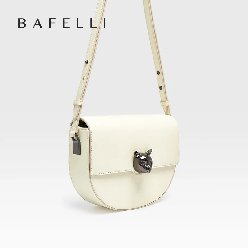Genuine Cow Leather Saddle Crossbody Bag