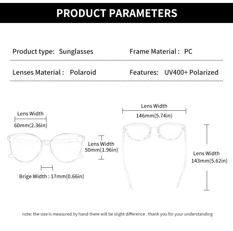 Polycarbonate Cat Eye Polarized Sunglasses