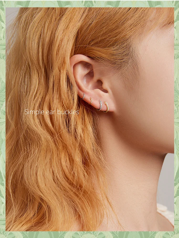 Zircon Huggie Hoop Earrings – 925 Sterling Silver