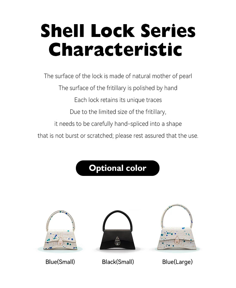 Genuine Leather Half Moon Shoulder Bag – Floral Lock Design