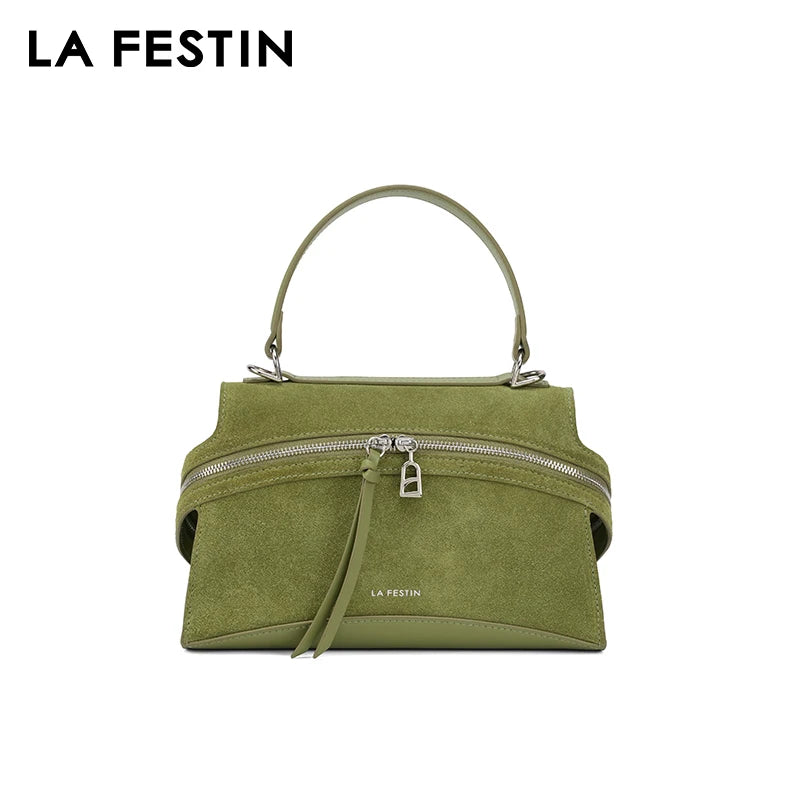 Green Split Leather Shoulder and Crossbody Bag