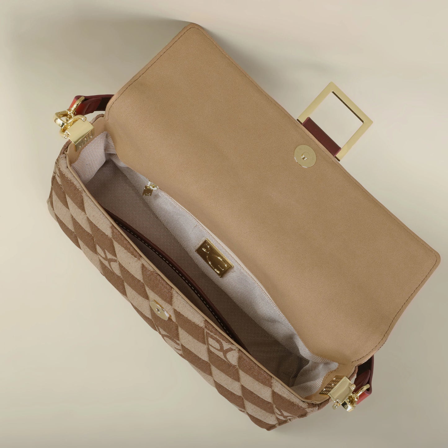 Bright Crossbody Bag – Elegant PU Satchel with Embroidery and Rivet Detail