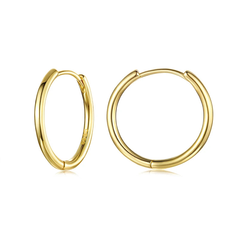 Minimalist Hoop Earrings – 925 Sterling Silver for Multiple Piercings