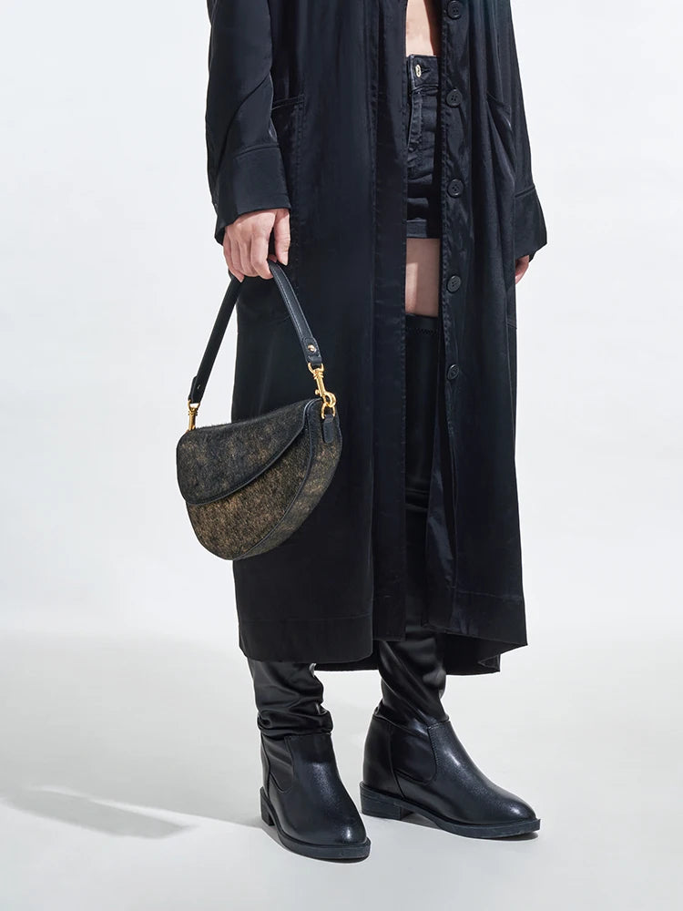 Genuine Leather Saddle Crossbody and Shoulder Bag