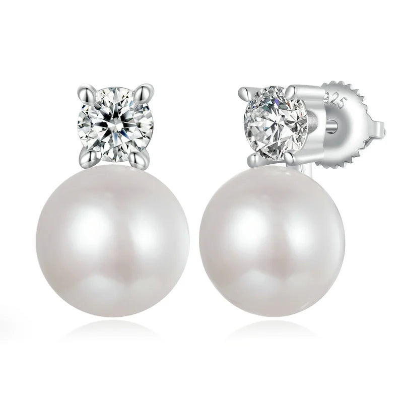 D-Color Moissanite Stud Earrings – 925 Sterling Silver