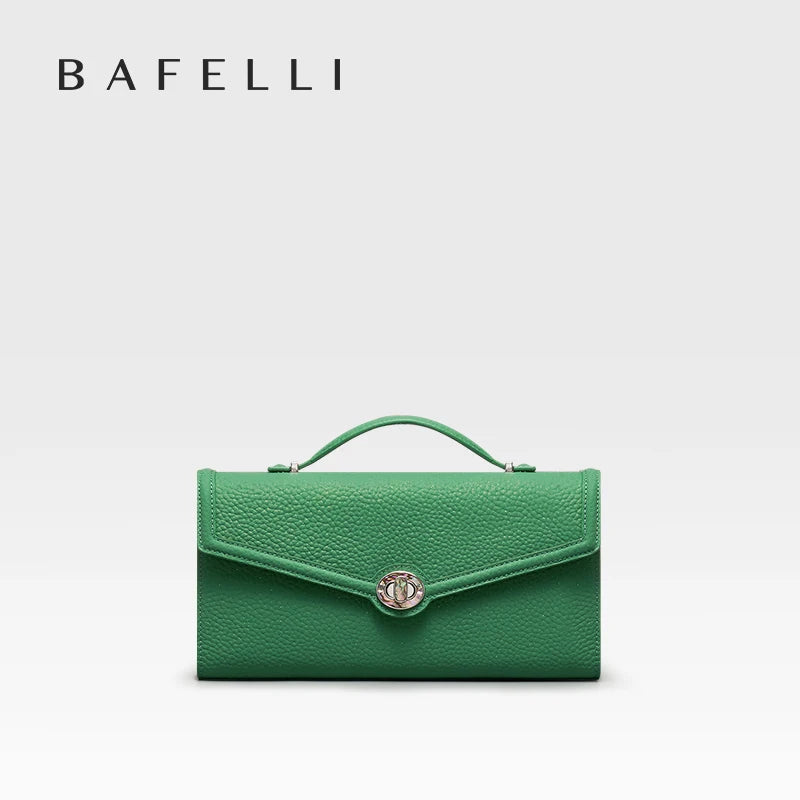 Genuine Leather Clutch Bag – Dress Style with Lock Flap