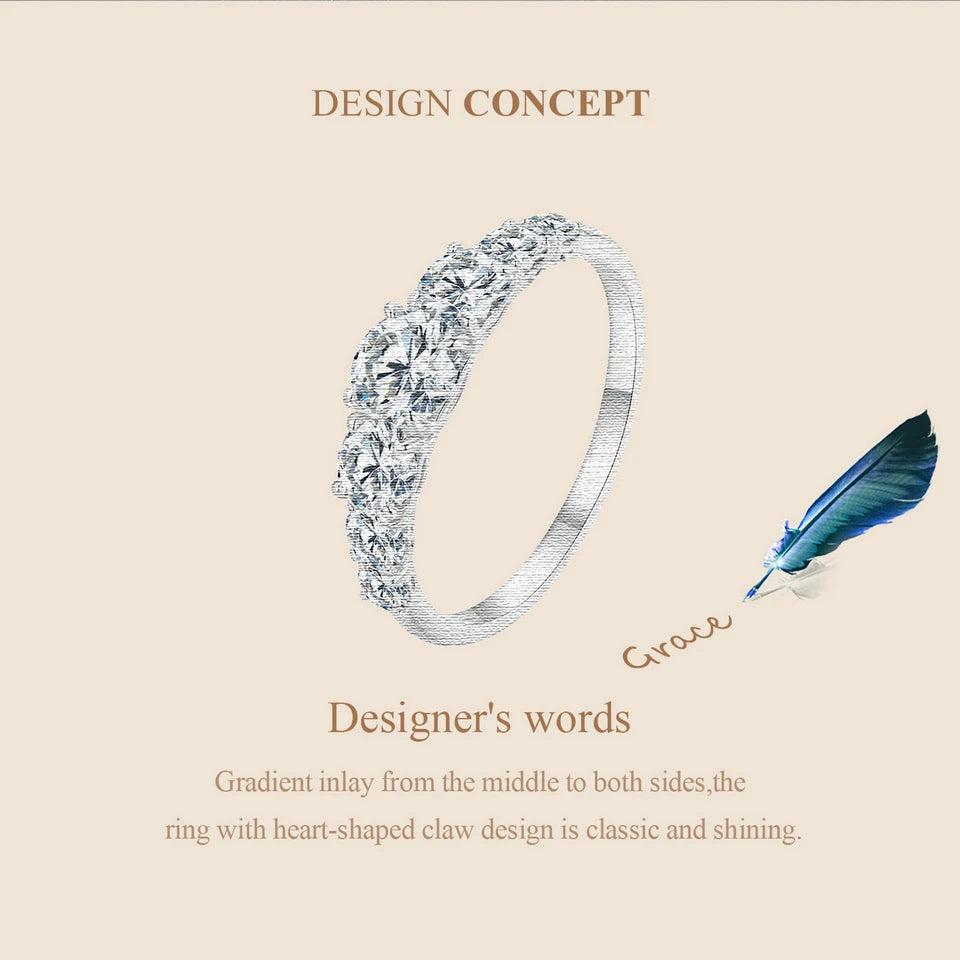 Delicate Moissanite Ring – 925 Sterling Silver Classic Wedding Band