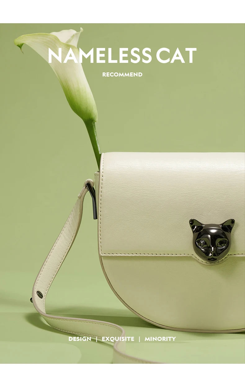 Genuine Cow Leather Saddle Crossbody Bag