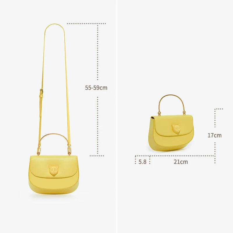 Half Moon Crossbody Bag – Genuine Leather Flap Style