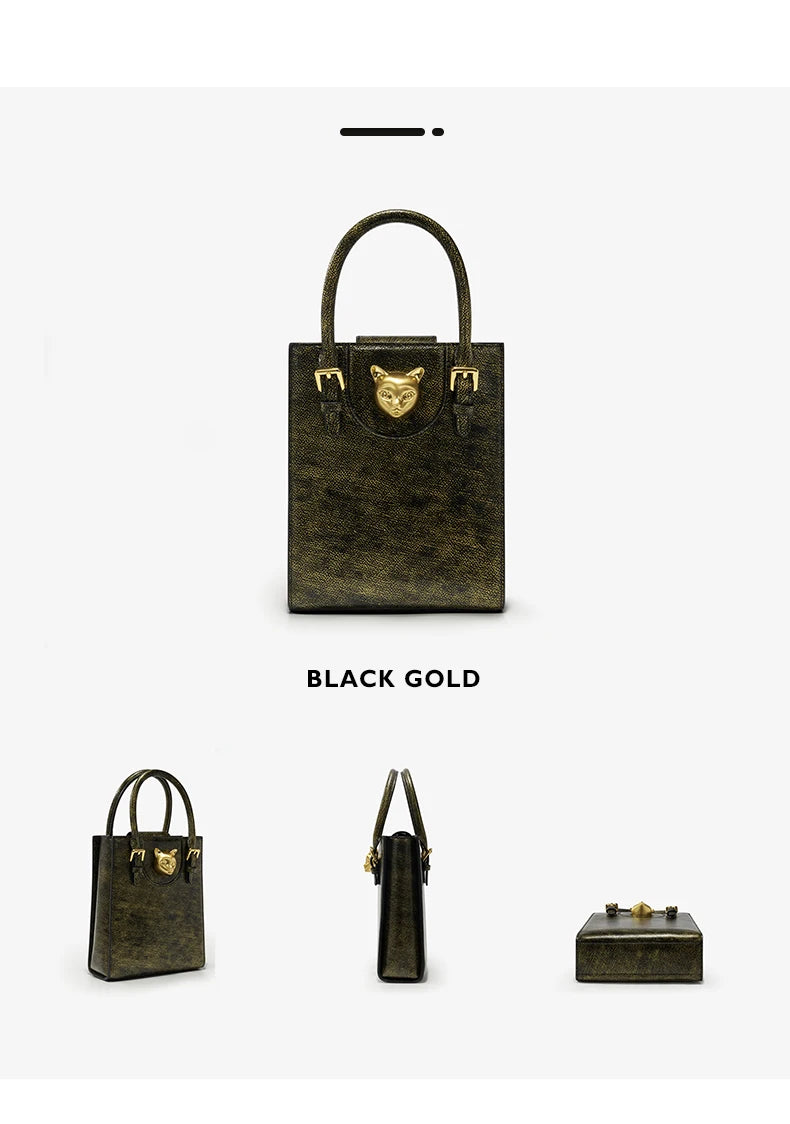 Elegant Genuine Leather Mini Crossbody and Tote Bag