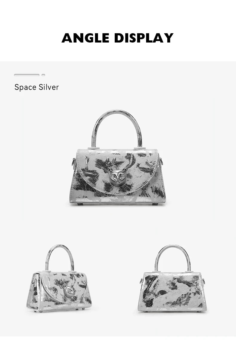 Genuine Leather Shell Handbag – Hasp and Flap Design