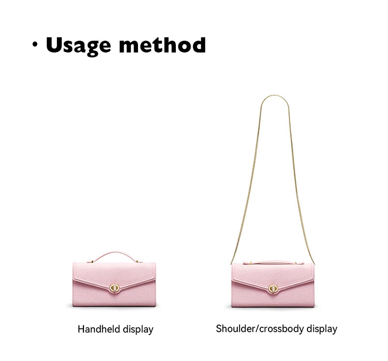 Genuine Leather Clutch Bag – Dress Style with Lock Flap