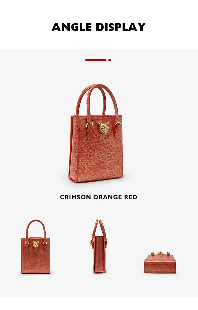 Elegant Genuine Leather Mini Crossbody and Tote Bag