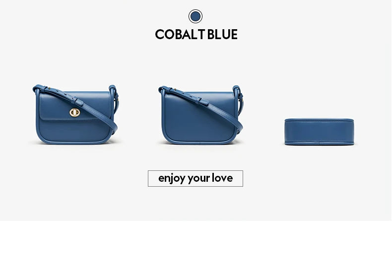 Elegant Split Leather Saddle Crossbody Bag