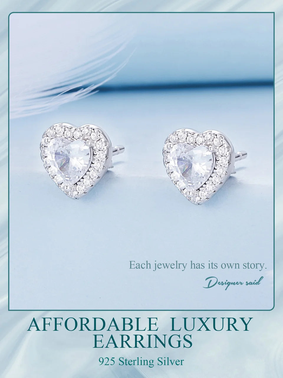 Classic Zircon Stud Earrings – 925 Sterling Silver Round Design