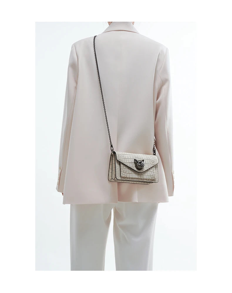 Genuine Leather Clutch and Crossbody Bag – Flap Lock Design