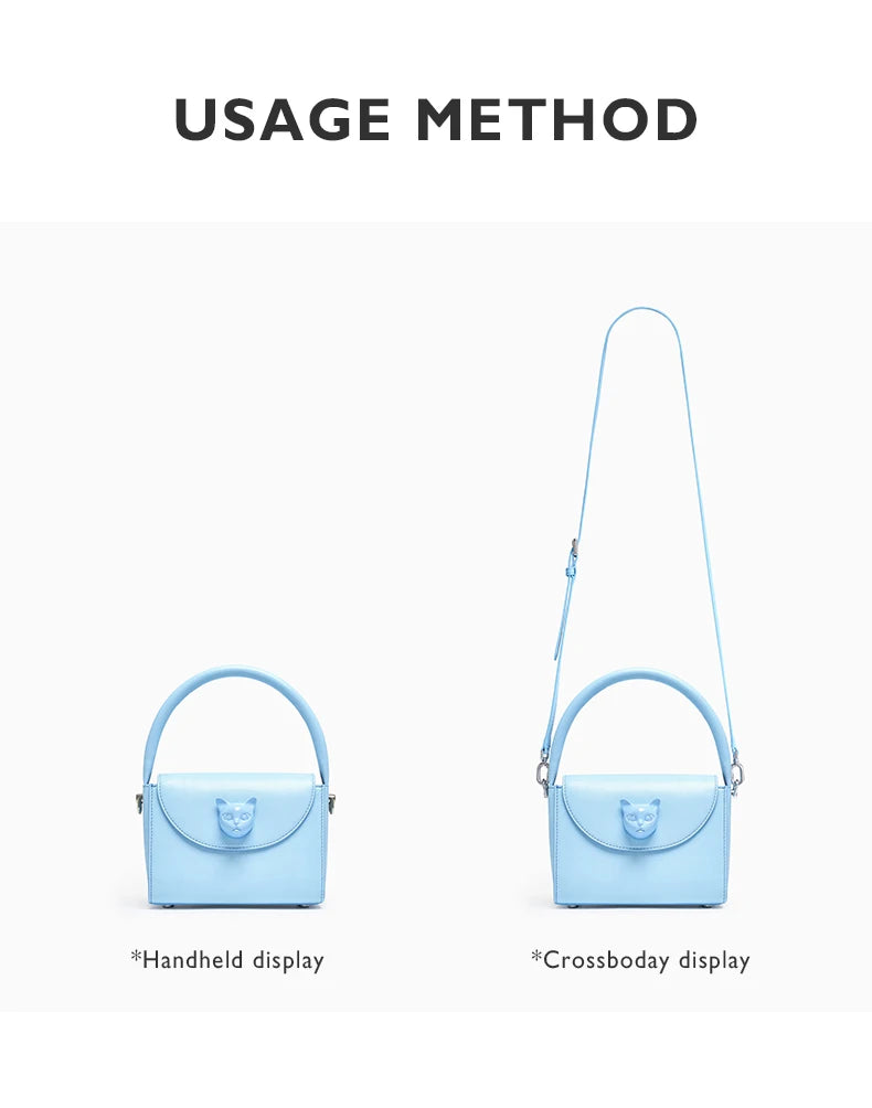 Genuine Leather Doctor-Style Mini Handbag with Flap