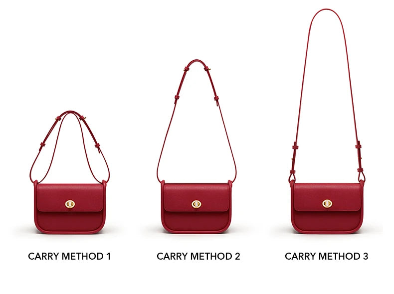 Elegant Split Leather Saddle Crossbody Bag