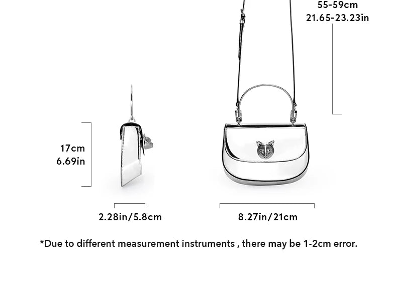 Genuine Leather Half-Moon Crossbody Bag – Flap Lock Design