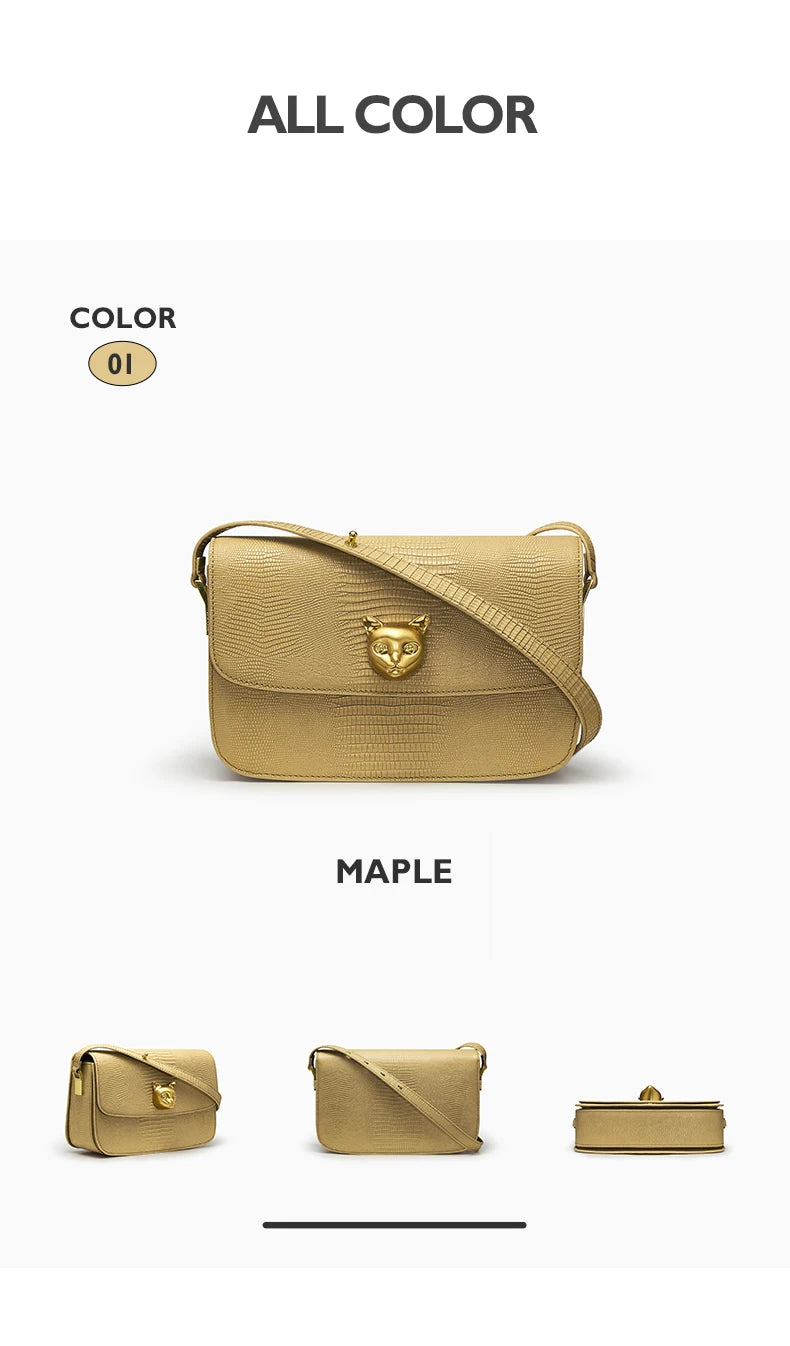 Boxy Genuine Leather Crossbody and Shoulder Bag