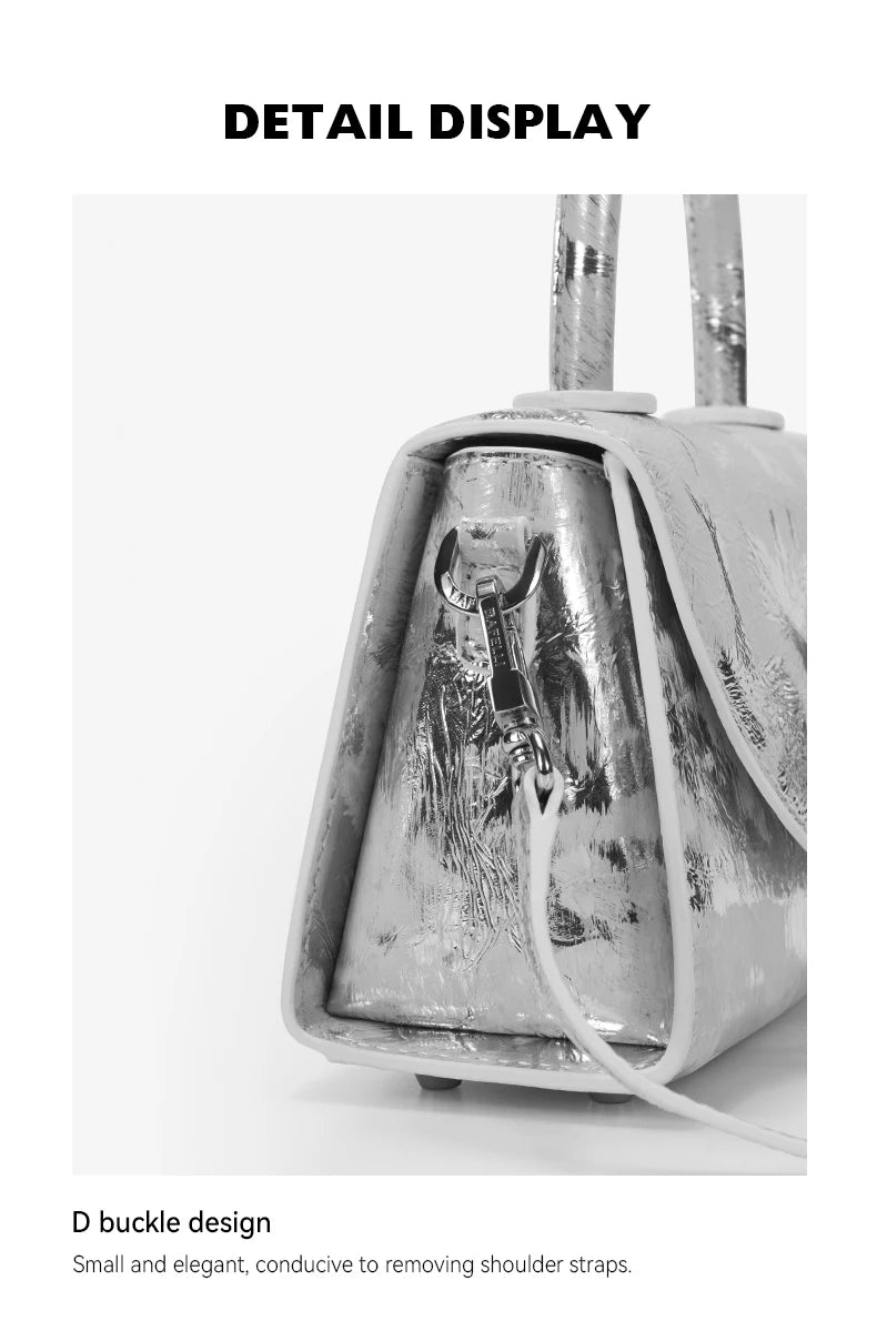 Genuine Leather Shell Handbag – Hasp and Flap Design