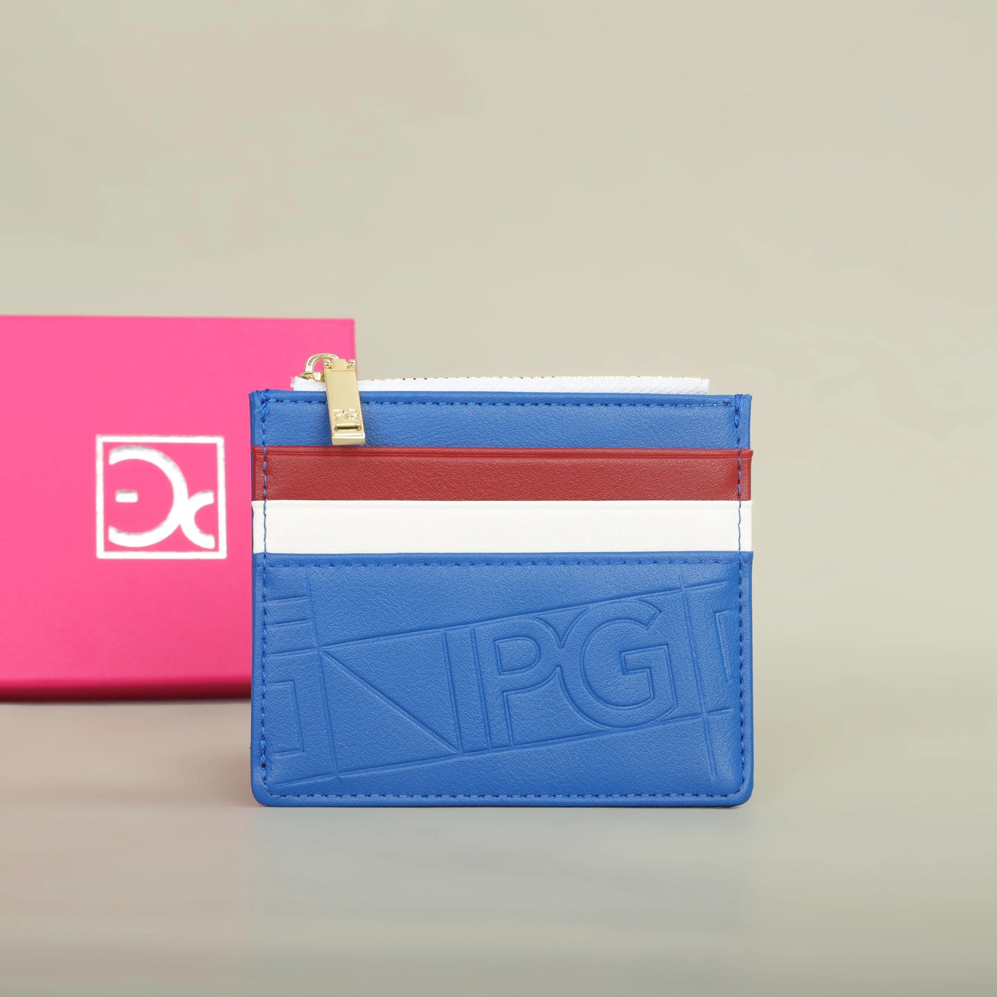 Compact Women’s PU Leather Monogram Wallet with Zipper and Card Slots