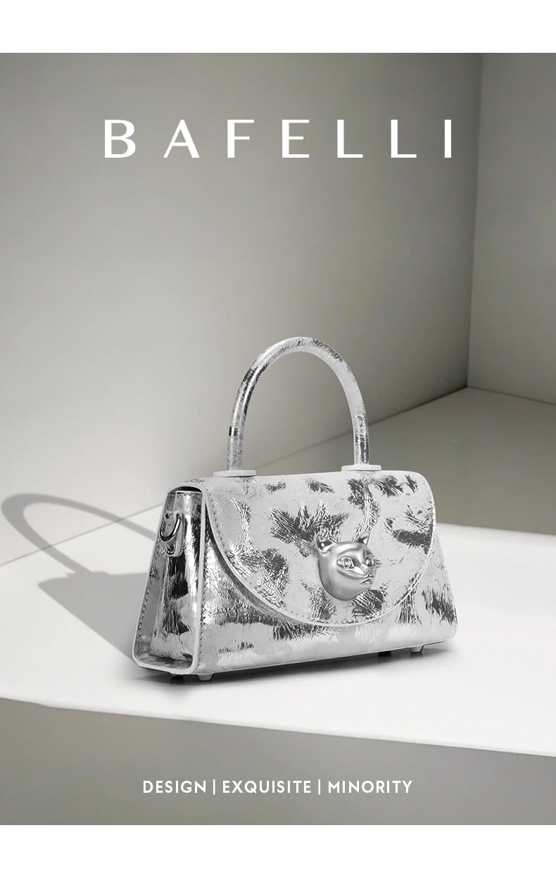 Genuine Leather Shell Handbag – Hasp and Flap Design