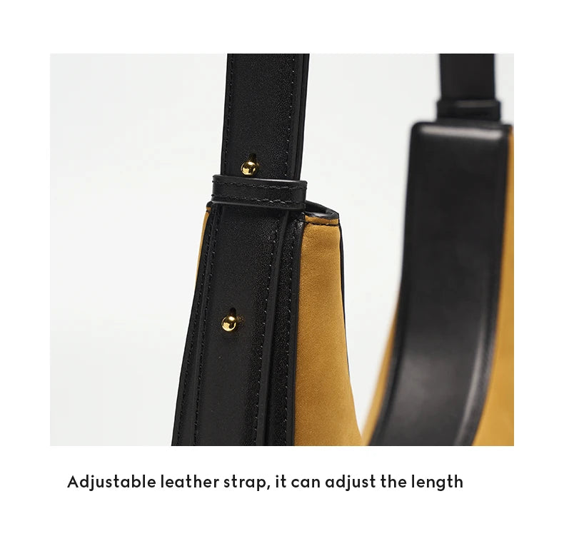 Patchwork Genuine Leather Hobo Shoulder and Crossbody Bag