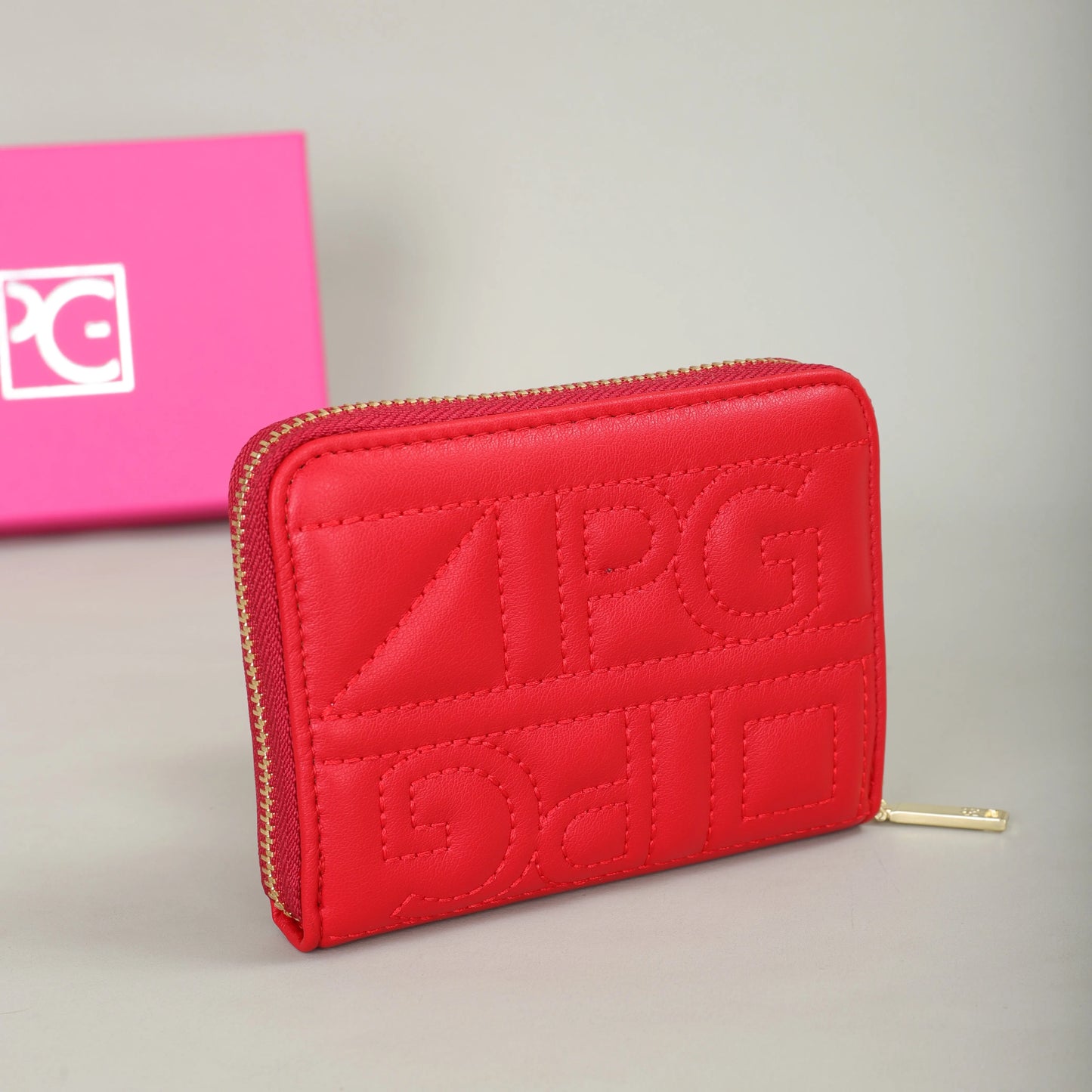 Elegant Letter Embroidery Zipper Wallet – Compact and Stylish