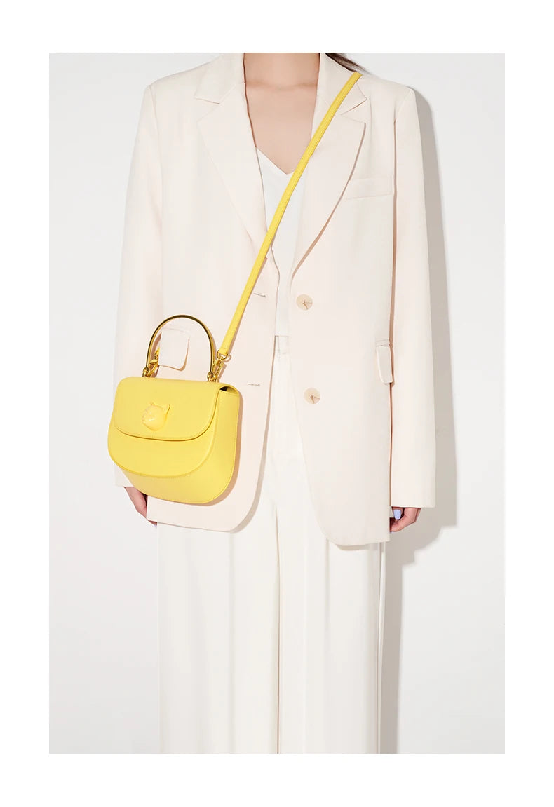 Half Moon Crossbody Bag – Genuine Leather Flap Style