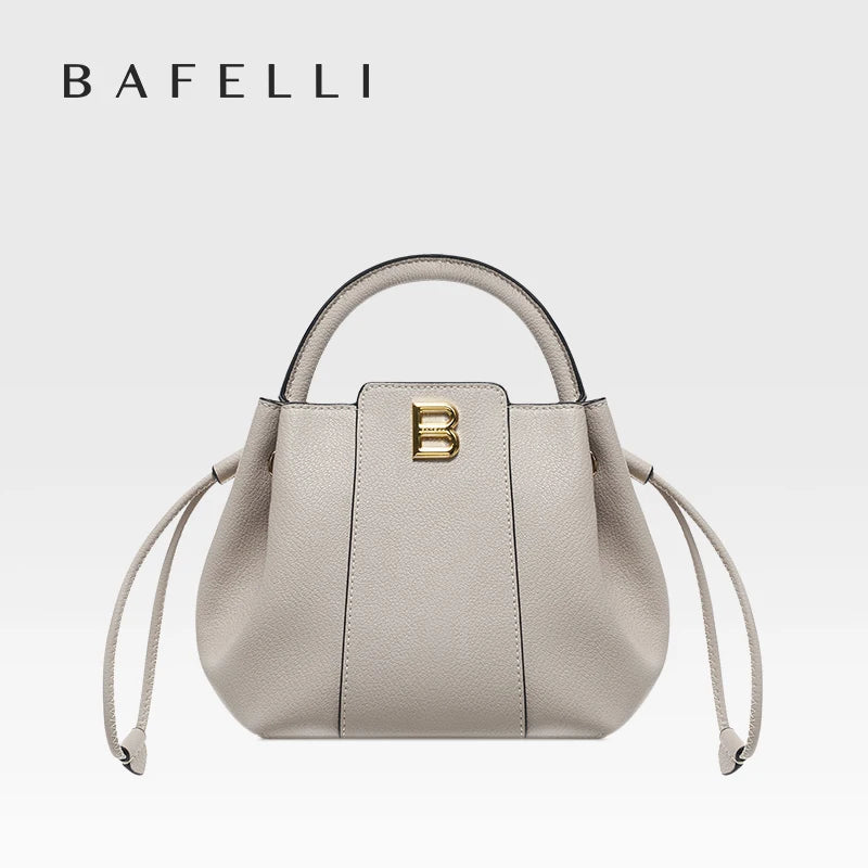 Soft Split Leather Bucket Bag – Casual Flap Shoulder Style