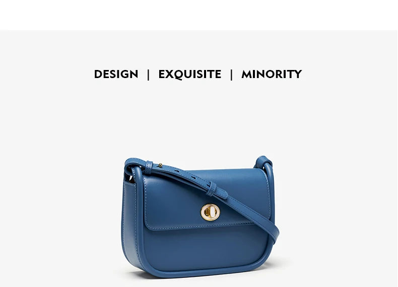 Elegant Split Leather Saddle Crossbody Bag