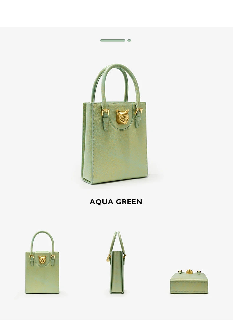 Elegant Genuine Leather Mini Crossbody and Tote Bag
