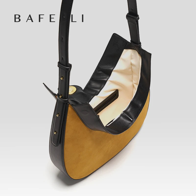 Patchwork Genuine Leather Hobo Shoulder and Crossbody Bag