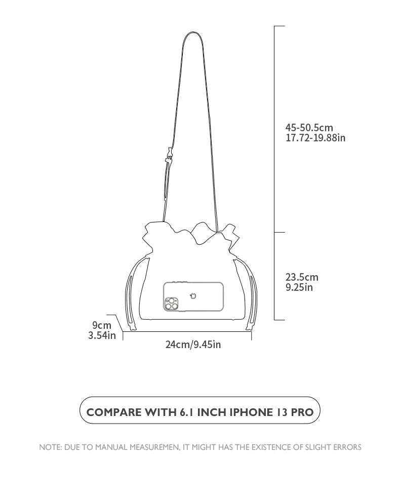 Genuine Leather Bucket Bag – Soft Casual with Open Pocket