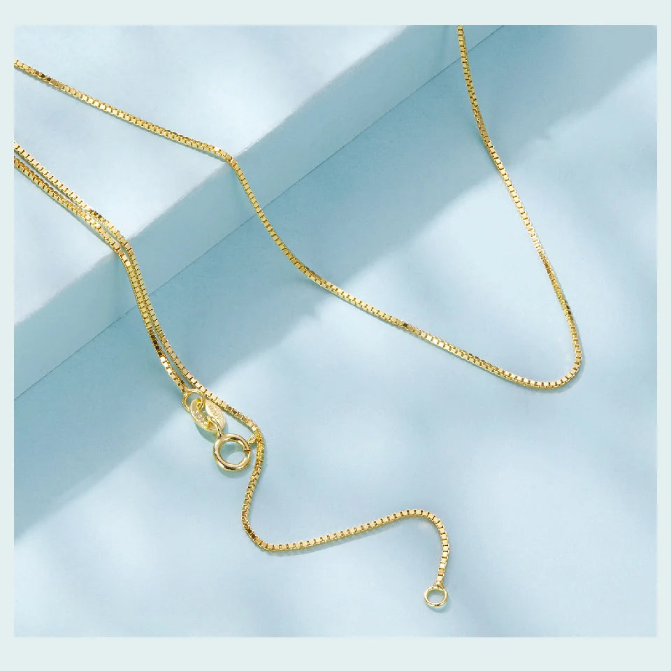 925 Sterling Silver Thin Chain Necklace – 0.8mm Link with Lobster Clasp