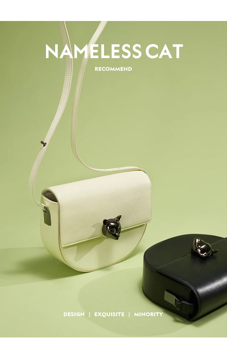 Genuine Cow Leather Saddle Crossbody Bag