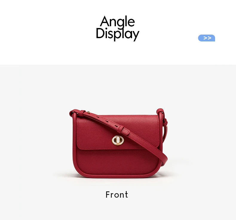 Elegant Split Leather Saddle Crossbody Bag