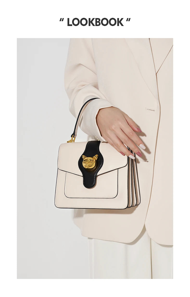Split Leather Doctor Shoulder and Crossbody Bag