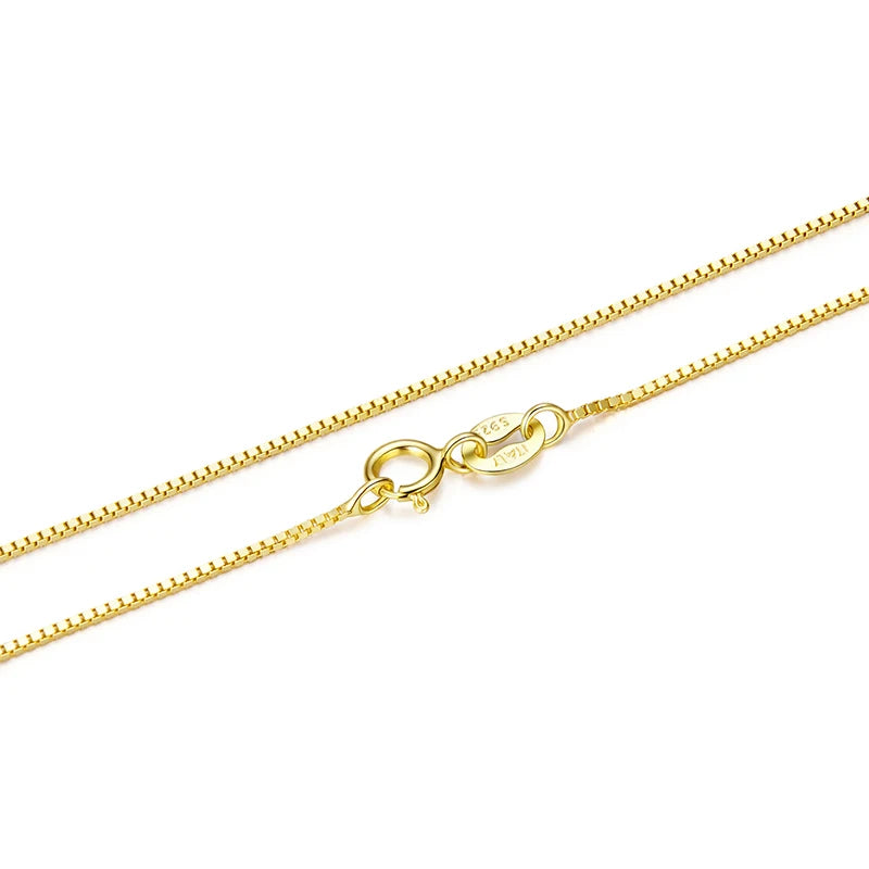 925 Sterling Silver Thin Chain Necklace – 0.8mm Link with Lobster Clasp