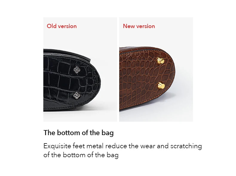 Genuine Leather Flap Shoulder Bag – Animal Texture with Lock