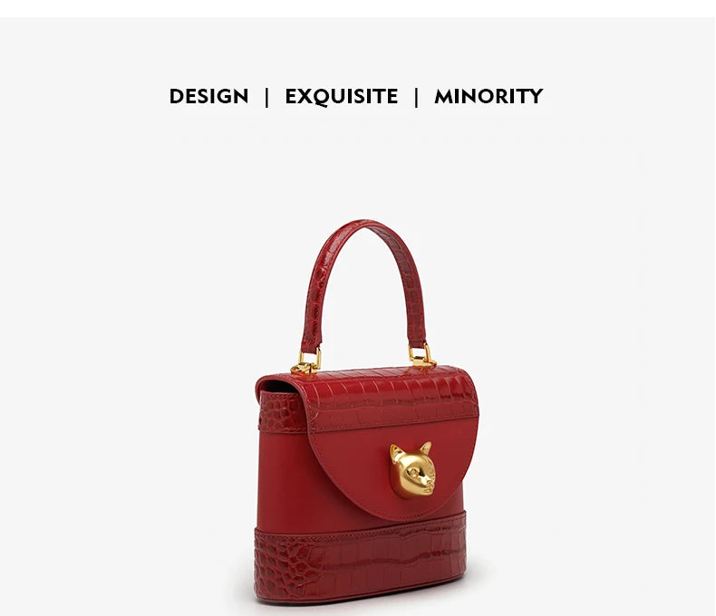 Genuine Leather Bucket Bag – Animal Print Style