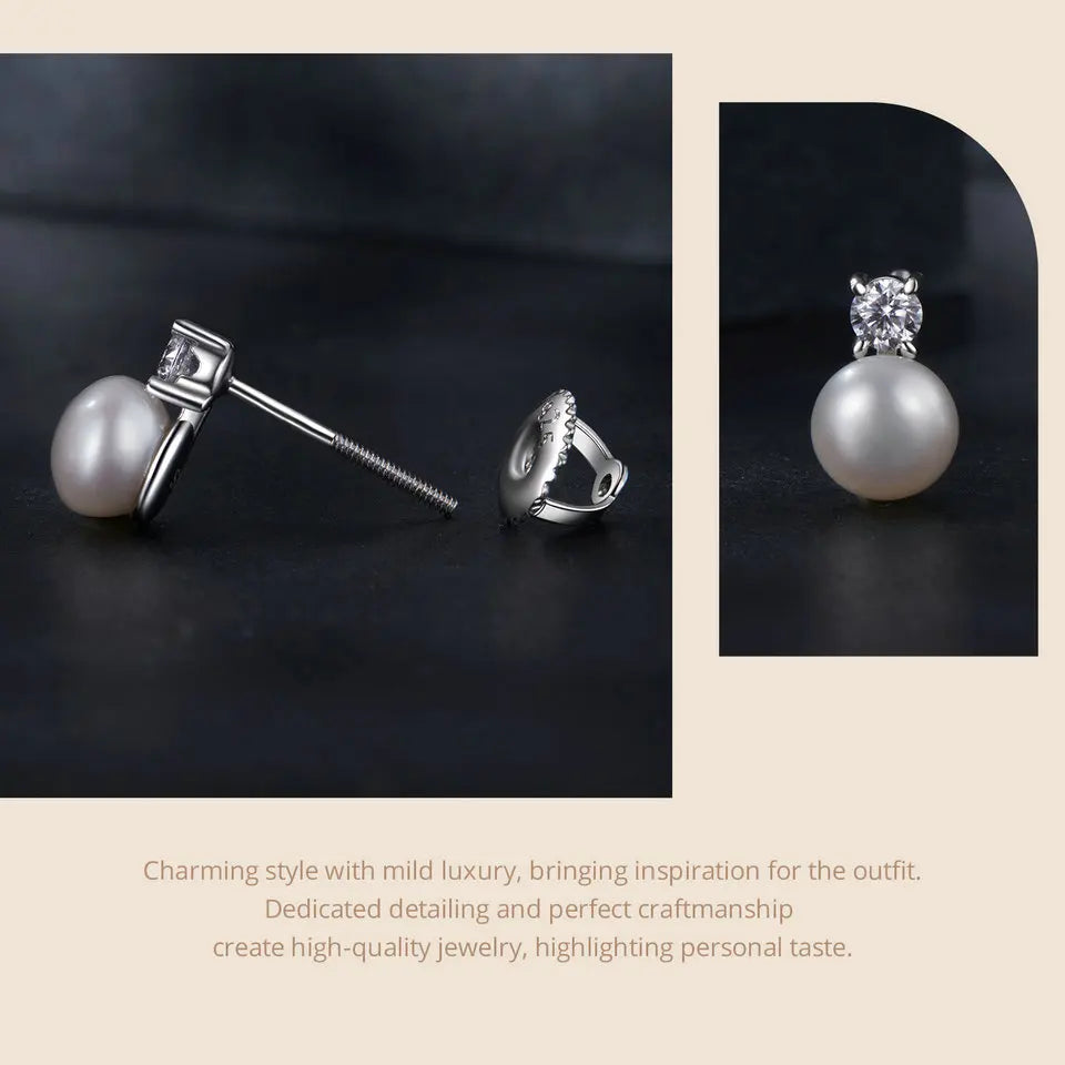 D-Color Moissanite Stud Earrings – 925 Sterling Silver