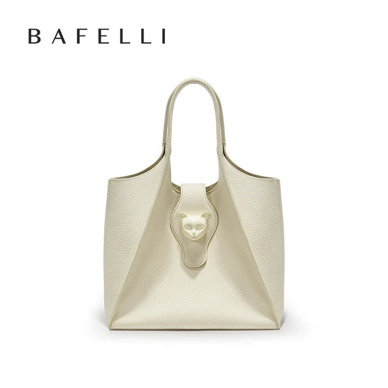 Genuine Leather Tote Bag – Soft Casual Style with Open Pocket